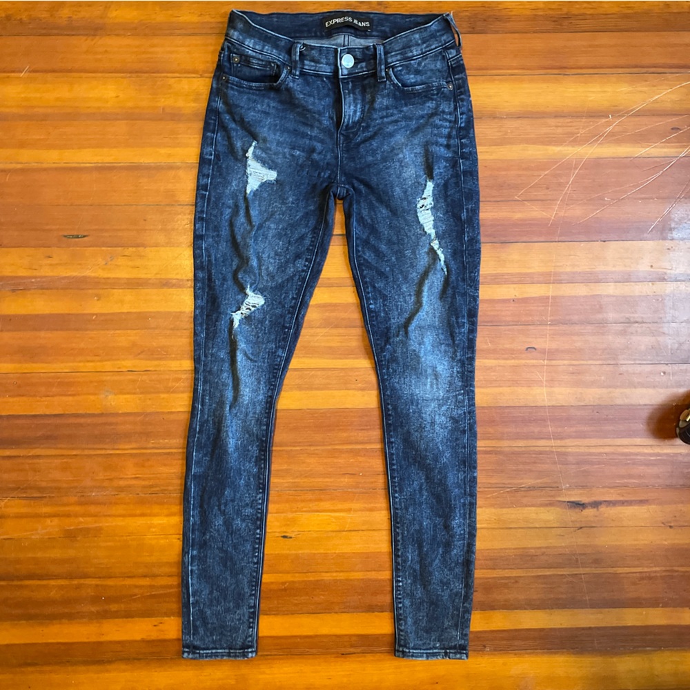 Express Acid Wash Mia Mid Rise Legging Jean